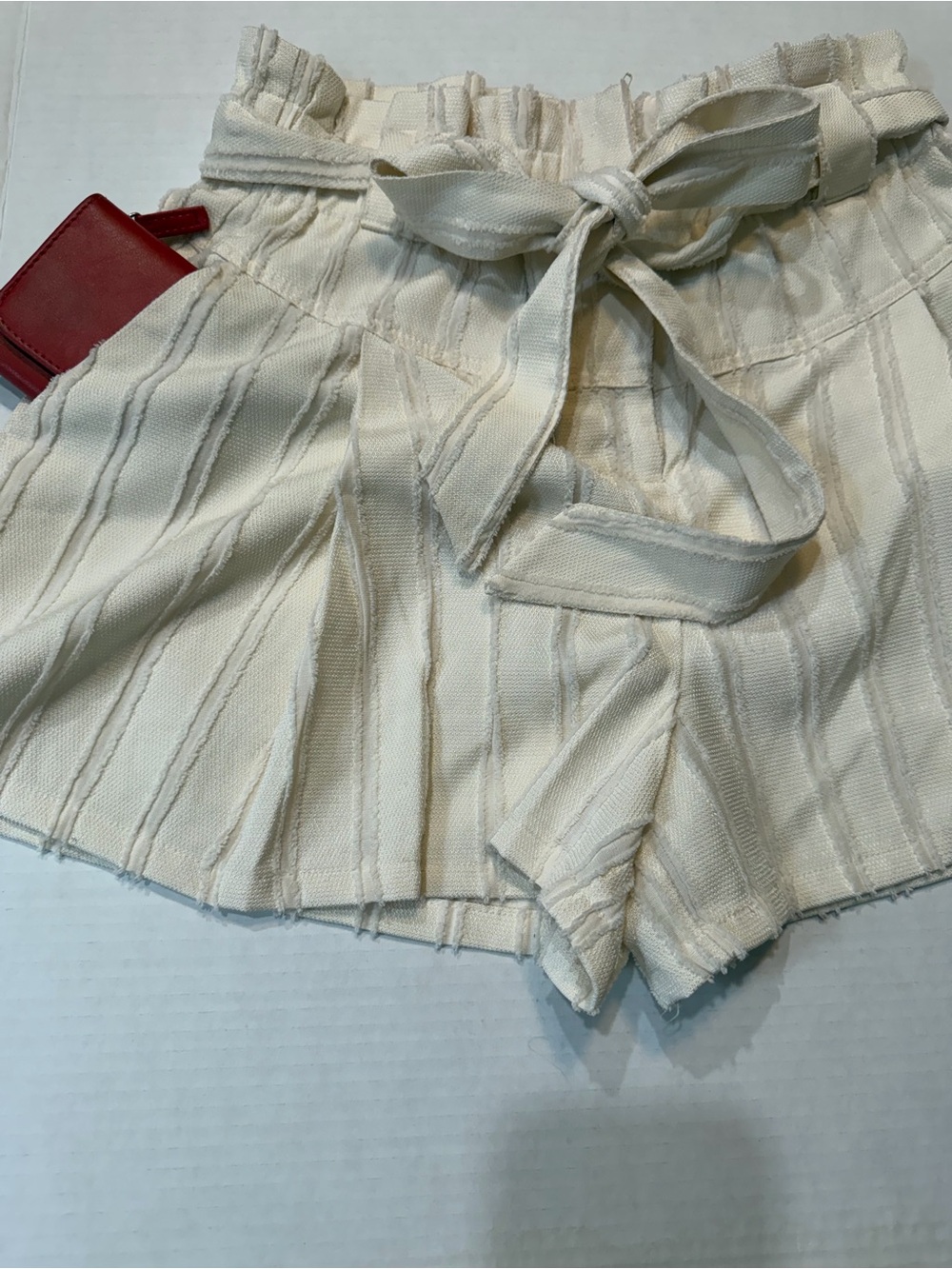 Forever 21 Cream Striped High Waist Shorts - Picture 3 of 6